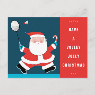 Grappige Badminton Kerstkaarten Feestdagenkaart