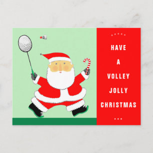 Grappige Badminton Kerstkaarten Feestdagenkaart