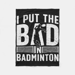 Grappige badminton kunst voor mannen vrouwen shutt fleece deken