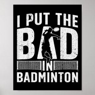 Grappige Badminton Kunst Voor Mannen Vrouwen Shutt Poster