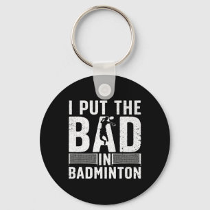 Grappige badminton kunst voor mannen vrouwen shutt sleutelhanger