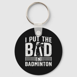 Grappige Badminton Kunst Voor Mannen Vrouwen Shutt Sleutelhanger