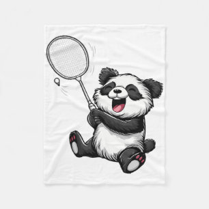 Grappige Badminton Panda Badminton Speler Shuttle  Fleece Deken
