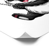 Grappige Badminton Panda Badminton Speler Shuttle Poster (Hoek)