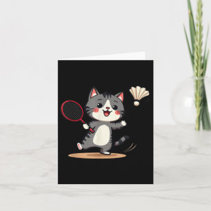 Grappige Badminton Schattigee Cat Racket Shuttle M Kaart