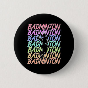 Grappige  Badminton Shuttle Badminton Player S Ronde Button 5,7 Cm