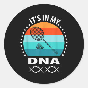 Grappige Badminton Shuttle Badminton Player S Ronde Sticker