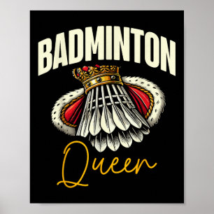 Grappige Badminton Speler Liefde Shuttle Design  Poster