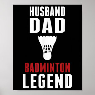 Grappige Badminton Sport Echtgenoot Vader Badminto Poster