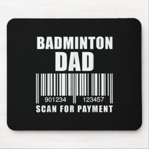 Grappige Badminton Vader Scan Voor Betaling Vaderd Muismat