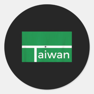 Grappige Badminton Wedstrijd Nieuwe Taiwan Vlag Al Ronde Sticker