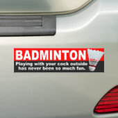 Grappige badmintongrap bumpersticker (Op auto)