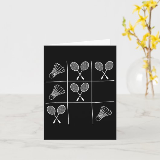 Grappige badmintongrap - Noughts and Crosses Tic-T Kaart (Gele Bloem)