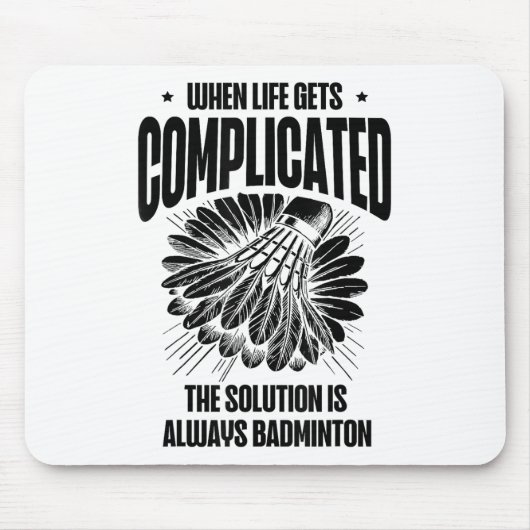 Grappige badmintonspeler houdt van pendelontwerp muismat (Voorkant)