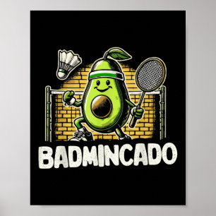 Grappige Badmintonspeler Liefde Shuttle Design 0 Poster
