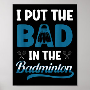 Grappige Badmintonspeler Shuttle Badmintonliefhebb Poster