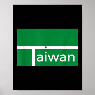 Grappige badmintonwedstrijd Taiwan nieuw vlagontwe Poster