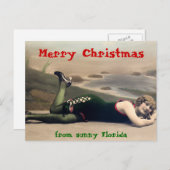 Grappige badpak Kerstmis uit Florida Feestdagenkaart (Voorkant / Achterkant)