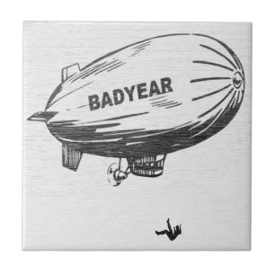 Grappige Badyear Blimp Satire Keramische Tegel Tegeltje