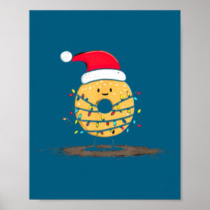 Grappige Bagel Kerst Grafische Licht Liefhebber Poster