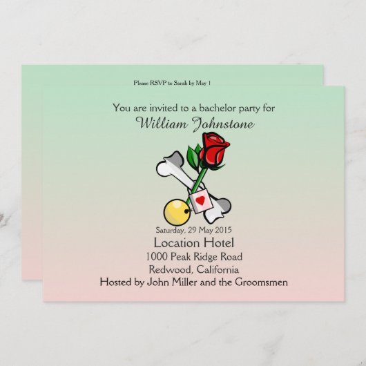 Grappige Bal En Ketting Verlovingsfeest Uitnodigin Kaart (Voorkant / Achterkant)