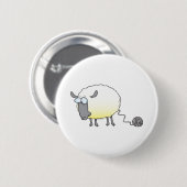 grappige bal van cartoon van gekloonde schapen ronde button 5,7 cm (Voorkant /achterkant)