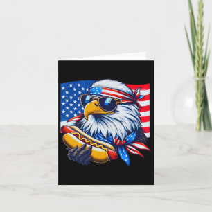 Grappige Bald Eagle Hotdog Amerikaanse vlag 4 juli Kaart