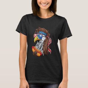 Grappige Bald Eagle Hotdog Amerikaanse vlag 4 juli T-shirt