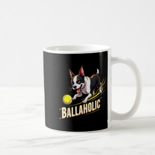 Grappige Ballaholic Boston Terrier Hond Jaagt Bost Koffiemok