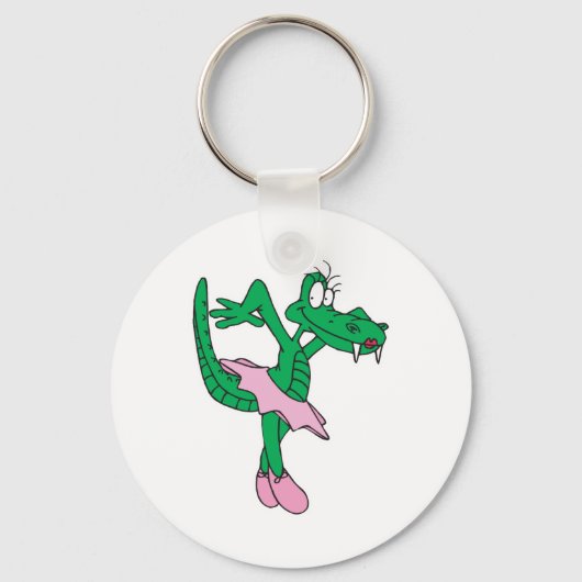 grappige ballerina alligator sleutelhanger (Voorkant)