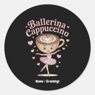 Grappige Ballerina Cappuccina Italiaanse Brainrot Ronde Sticker