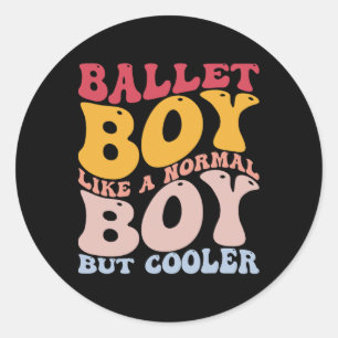 Grappige balletdanser Ballet Boy als een normale Ronde Sticker