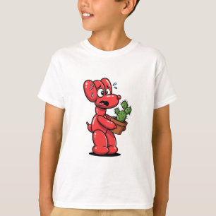 Grappige ballonhond die cactus houdt voor kinderen t-shirt