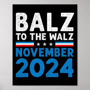Grappige Balz naar de Walz Kamala Harris Tim Walz Poster