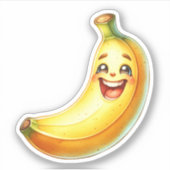 Grappige Banaan Custom-Cut Vinyl Stickers (Voorkant)