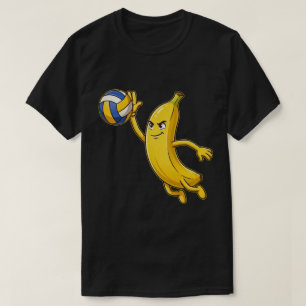 Grappige banaan die volleybal speelt Grafisch leuk T-shirt