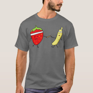 Grappige banaan en aardbei lopen een marathon  t-shirt