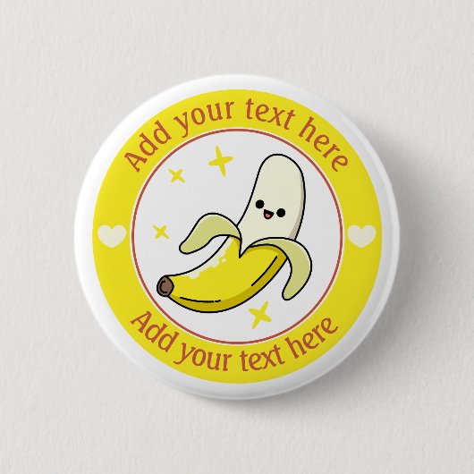 Grappige banaan gepersonaliseerd ronde button 5,7 cm (Voorkant)