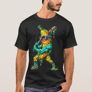 Grappige Banaan Honkbal Slagger Slijm Cartoon T-shirt