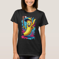 Grappige Banaan Honkbal Speler Cartoon – Fruit Spo