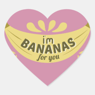 Grappige banaan illustratie Ik ben bananen voor u Hart Sticker