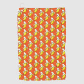 Grappige bananen op Sinaasappel Golfhanddoek (Voorkant)