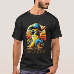 Grappige Bananen Spelen Baseball Speler T-shirt