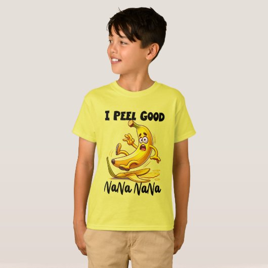Grappige bananenschil word art t-shirt (Voorkant volledig)