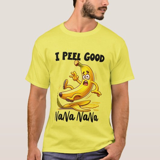 Grappige bananenschil word art t-shirt (Voorkant)