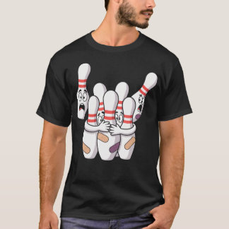 Grappige Bang Bowling Kegels Bowler Humor Cartoon T-shirt
