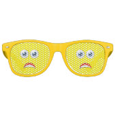 Grappige bange emoji geel retro zonnebril (Voorkant)