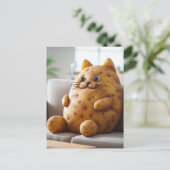 Grappige bank aardappel kat briefkaart (Staand voorkant)