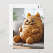 Grappige bank aardappel kat briefkaart (Voorkant / Achterkant)
