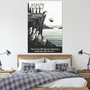 Grappige Banksy stijl sjabloon Canvas Afdruk